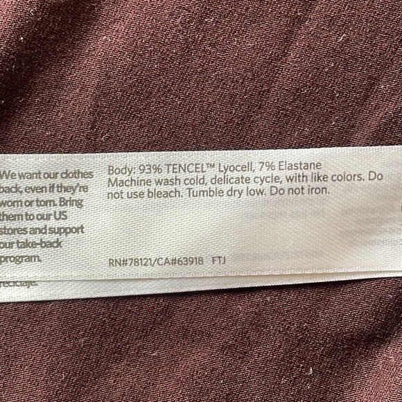 Eileen Fisher Scrunched Turtleneck Jersey Tunic, Brown, Size Small - Picture 9 of 10